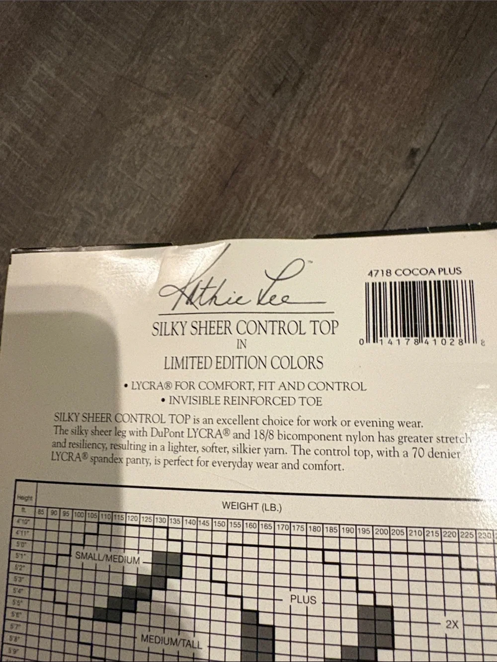 Kathie Lee Limited Edition Cocoa Plus Control Top Pantyhose Lycra Sandalfoot